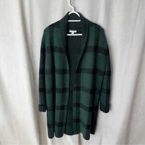 Cardigan - Green and Black Plaid